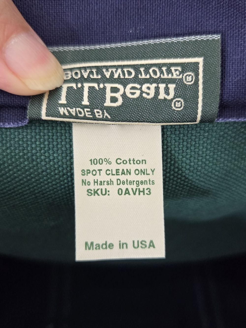 Rare Vintage L.L. Bean XL Boat & Tote Green/Blue Heavy Canvas Made In U.S.A. - Picture 12 of 12